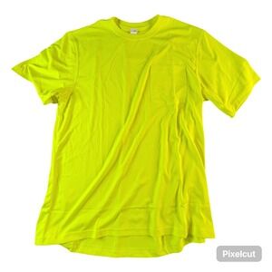 CornerStone Mens Safety Yellow Short Sleeve Pocket T-Shirt Size L Performance
